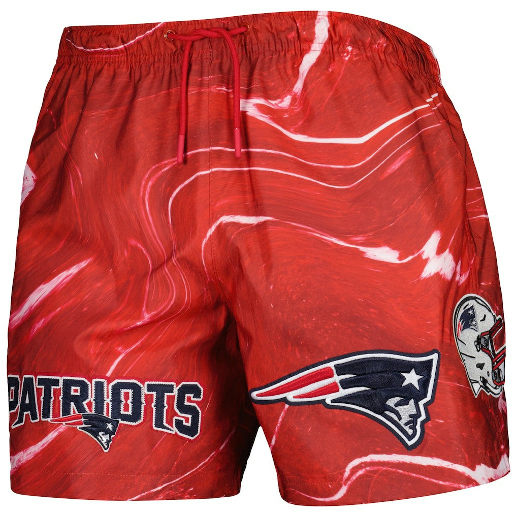 New England Patriots Pro Standard Allover Marble Print Shorts Red - NFL