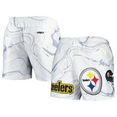 Pittsburgh Steelers Pro Standard Allover Marble Print Shorts White - NFL