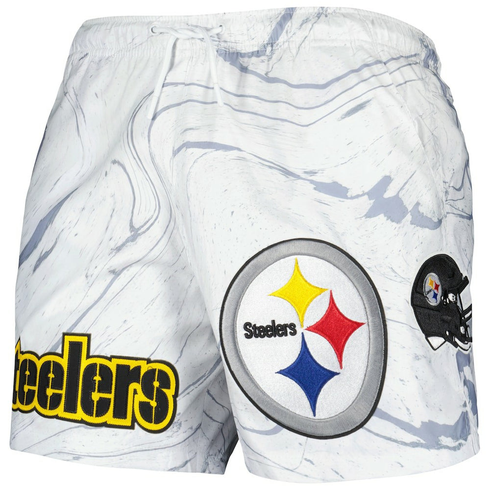 Pittsburgh Steelers Pro Standard Allover Marble Print Shorts White - NFL