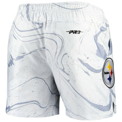 Pittsburgh Steelers Pro Standard Allover Marble Print Shorts White - NFL