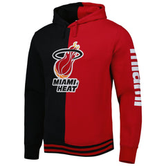 Mitchell & Ness - Miami Heat Hardwood Classics Split Pullover Hoodie - Black/Red