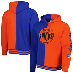 Mitchell & Ness - New York Knicks Hardwood Classics Split Pullover Hoodie - Blue/Orange