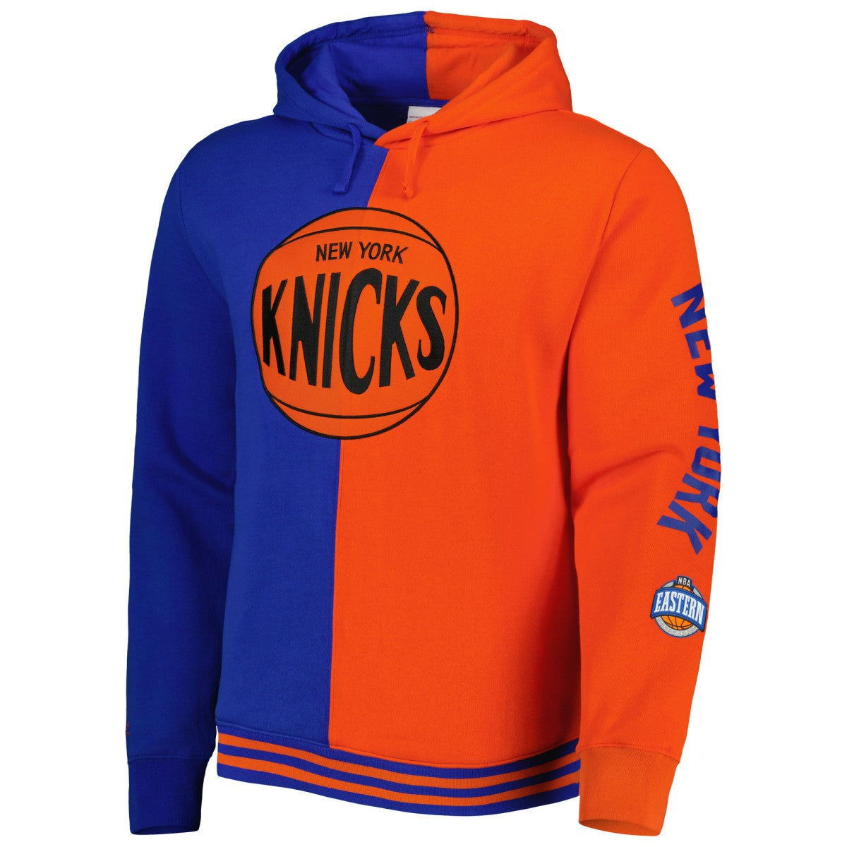 Mitchell & Ness - New York Knicks Hardwood Classics Split Pullover Hoodie - Blue/Orange