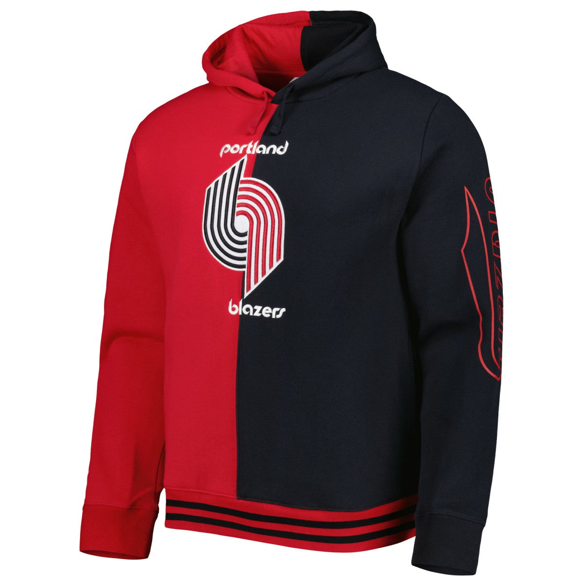 Mitchell & Ness - Portland Trail Blazers Hardwood Classics Split Pullover Hoodie - Red/Black