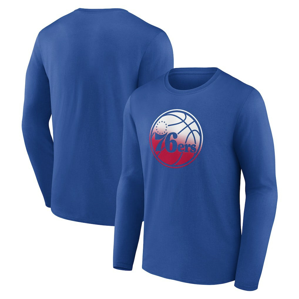 NBA - Philadelphia 76ers Gradient Logo Long Sleeve T-Shirt - Royal