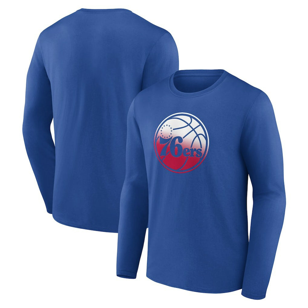 NBA - Philadelphia 76ers Gradient Logo Long Sleeve T-Shirt - Royal
