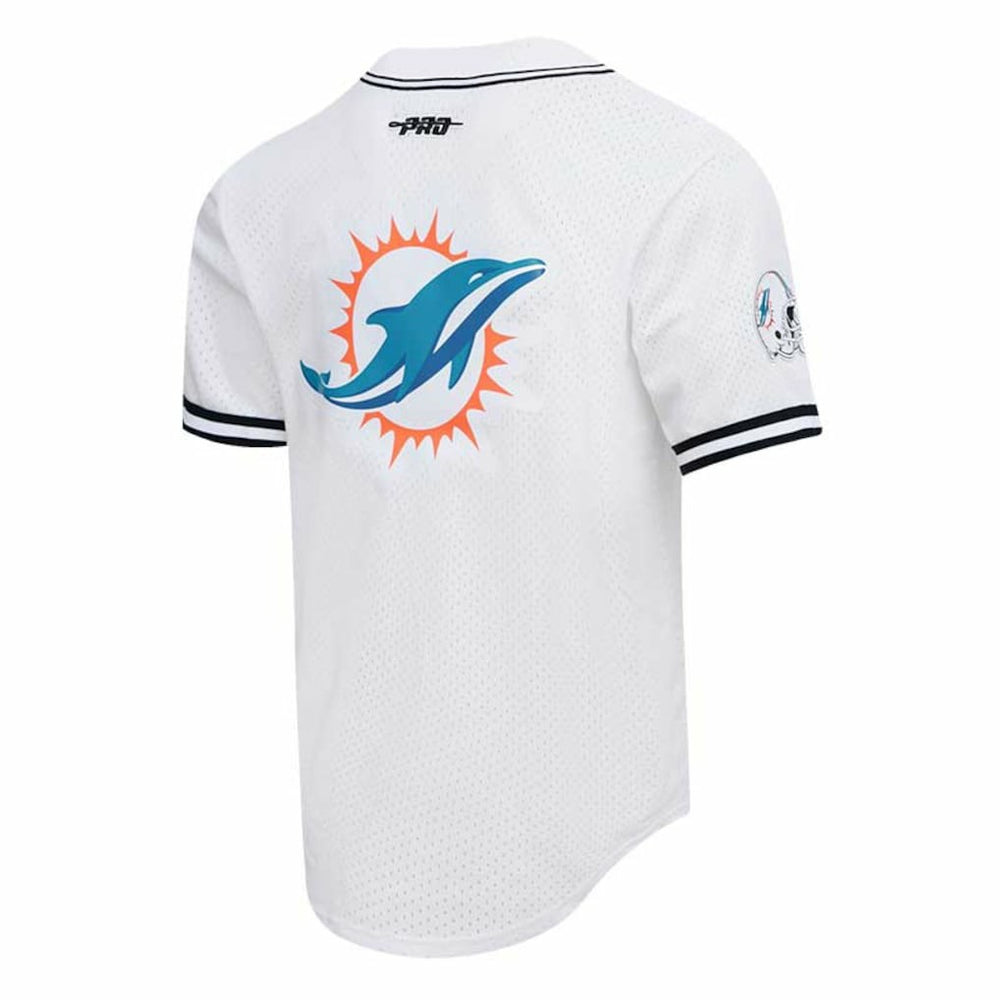 Tyreek Hill Miami Dolphins Pro Standard Mesh Baseball Button-Up T-Shirt White - NFL