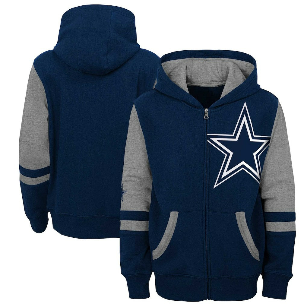 Dallas Cowboys Preschool Stadium Color Block Full-Zip Hoodie Navy - NFL