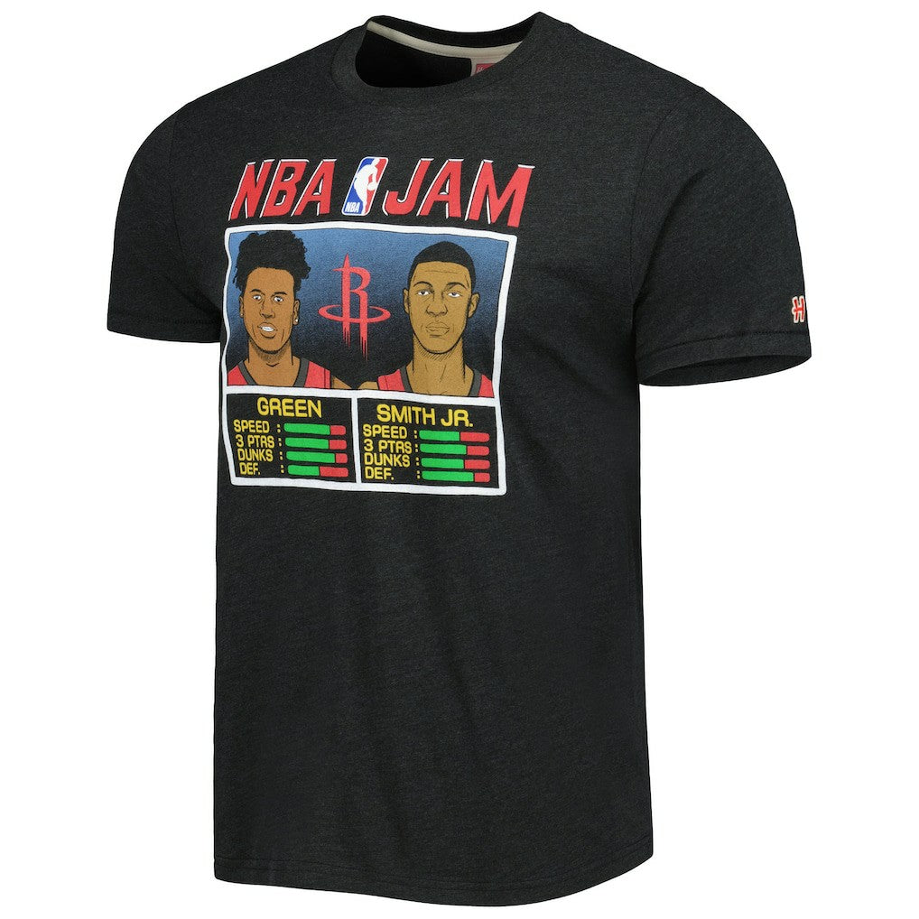NBA - Jalen Green & Jabari Smith Jr. Houston Rockets Homage NBA Jam Tri-Blend T-Shirt - Charcoal
