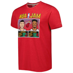 NBA - Tyler Herro & Jimmy Butler Miami Heat Homage NBA Jam Tri-Blend T-Shirt - Red