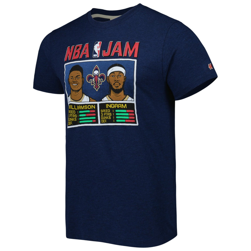 NBA - Zion Williamson & Brandon Ingram New Orleans Pelicans Homage NBA Jam Tri-Blend T-Shirt - Navy