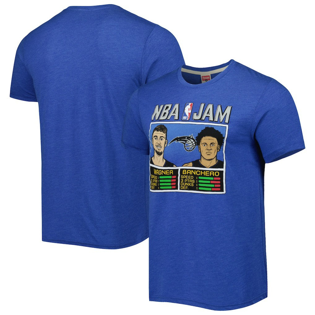 NBA - Franz Wagner & Paolo Banchero Orlando Magic Homage NBA Jam Tri-Blend T-Shirt - Blue