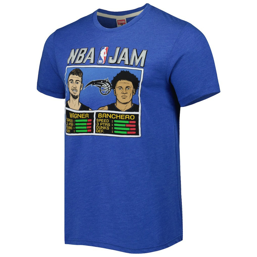 NBA - Franz Wagner & Paolo Banchero Orlando Magic Homage NBA Jam Tri-Blend T-Shirt - Blue