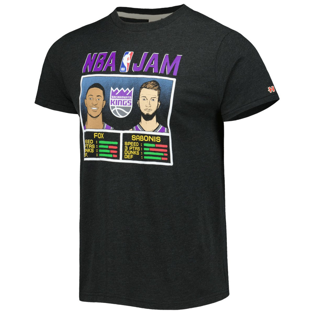 NBA - De'Aaron Fox & Domantas Sabonis Sacramento Kings Homage NBA Jam Tri-Blend T-Shirt - Charcoal