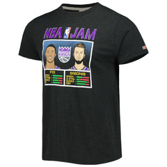 NBA - De'Aaron Fox & Domantas Sabonis Sacramento Kings Homage NBA Jam Tri-Blend T-Shirt - Charcoal