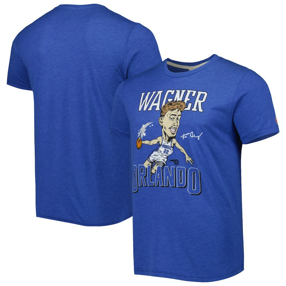 NBA - Franz Wagner Orlando Magic Homage Caricature Tri-Blend T-Shirt - Blue