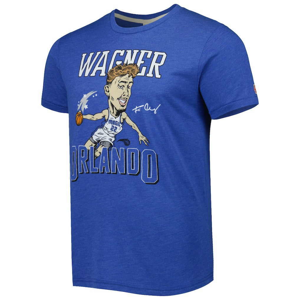 NBA - Franz Wagner Orlando Magic Homage Caricature Tri-Blend T-Shirt - Blue