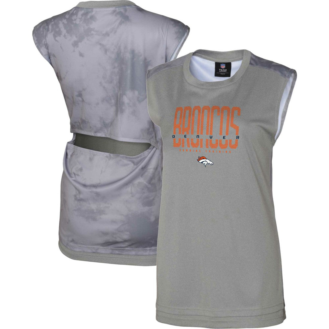 Denver Broncos Women's No Sweat Tank Top Gray - NFL