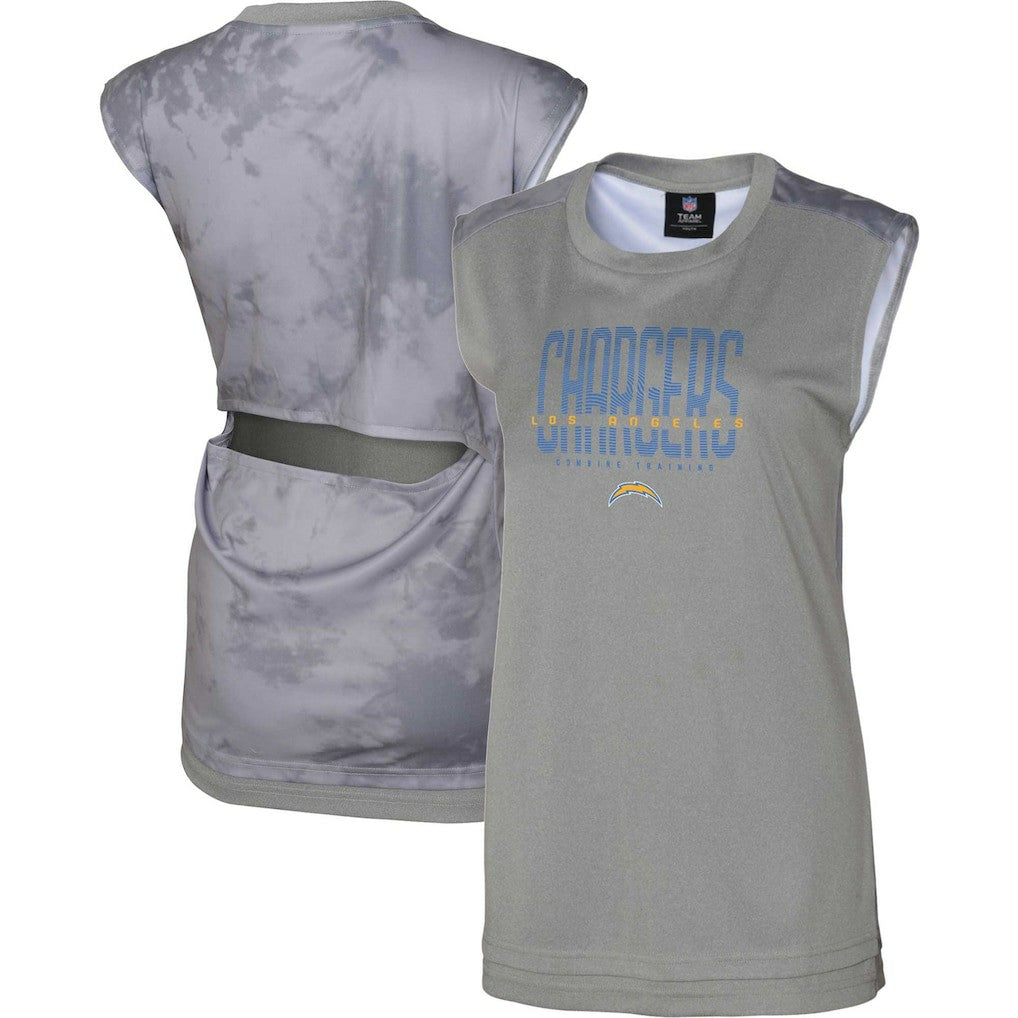 Los Angeles Chargers Women's No Sweat Tank Top Gray - NFL