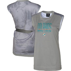 Miami Dolphins Women's No Sweat Tank Top Gray - NFL