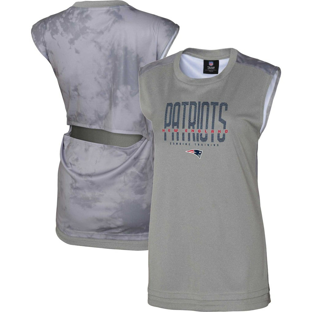 New England Patriots Women's No Sweat Tank Top Gray - NFL