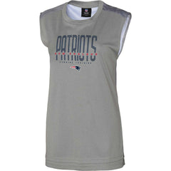 New England Patriots Women's No Sweat Tank Top Gray - NFL