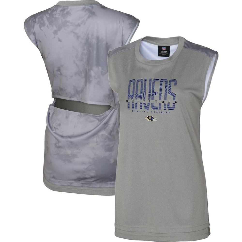 Baltimore Ravens Women's No Sweat Tank Top Gray - NFL