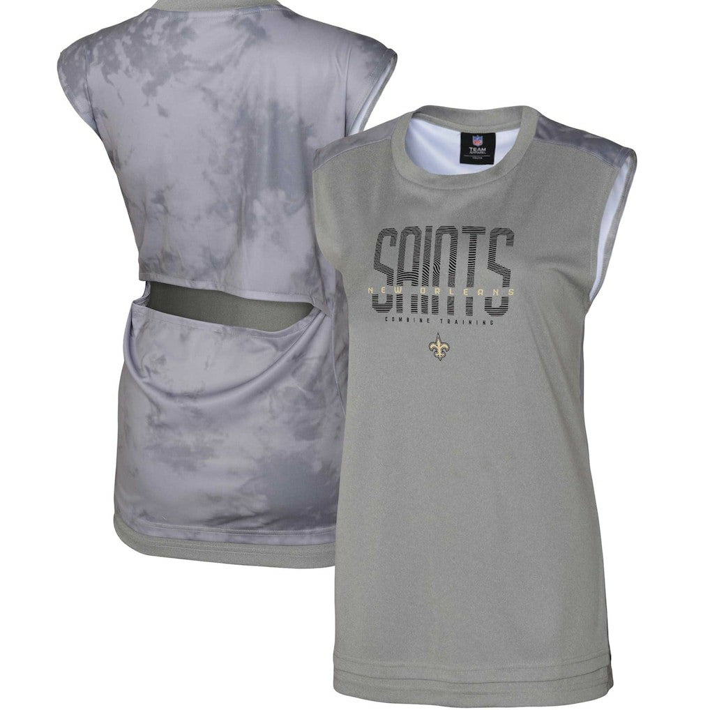 New Orleans Saints Women's No Sweat Tank Top Gray - NFL
