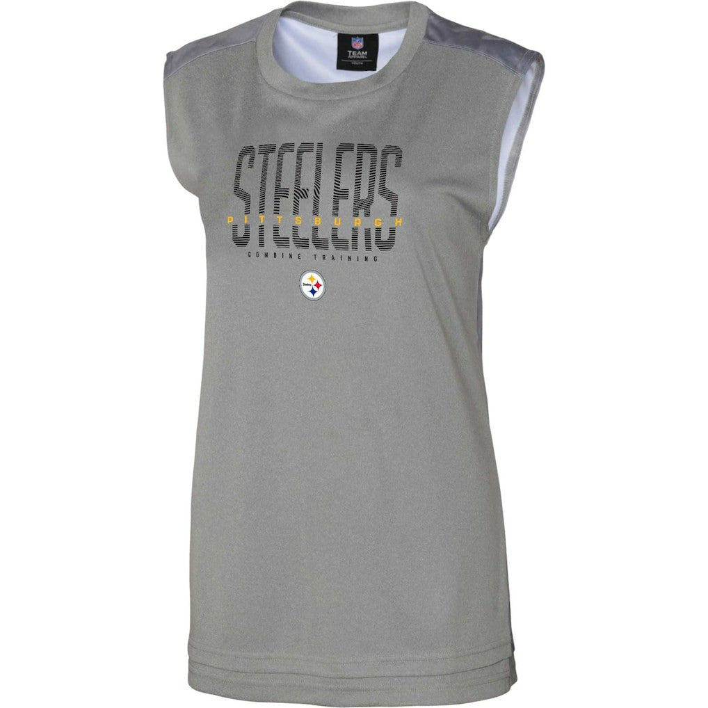 Pittsburgh Steelers Women's No Sweat Tank Top Gray - NFL