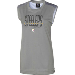 Pittsburgh Steelers Women's No Sweat Tank Top Gray - NFL