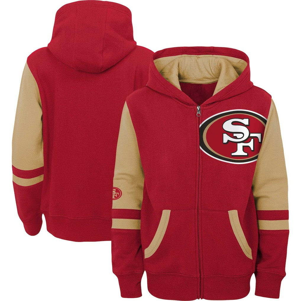 San Francisco 49ers Preschool Stadium Color Block Full-Zip Hoodie Scarlet - NFL