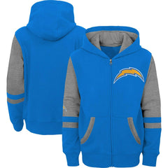 Los Angeles Chargers Preschool Stadium Color Block Full-Zip Hoodie Powder Blue - NFL