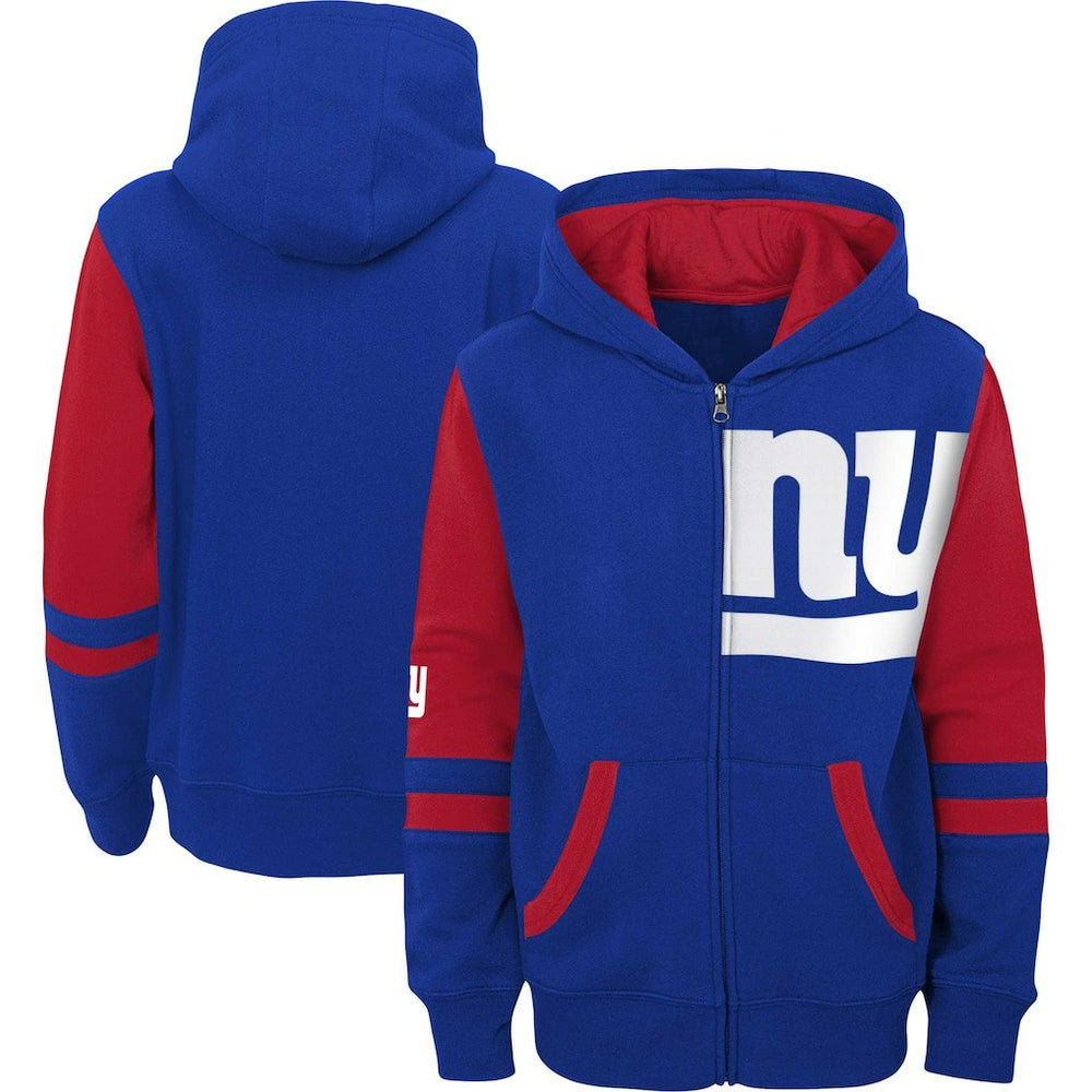 New York Giants Preschool Stadium Color Block Full-Zip Hoodie Royal - NFL