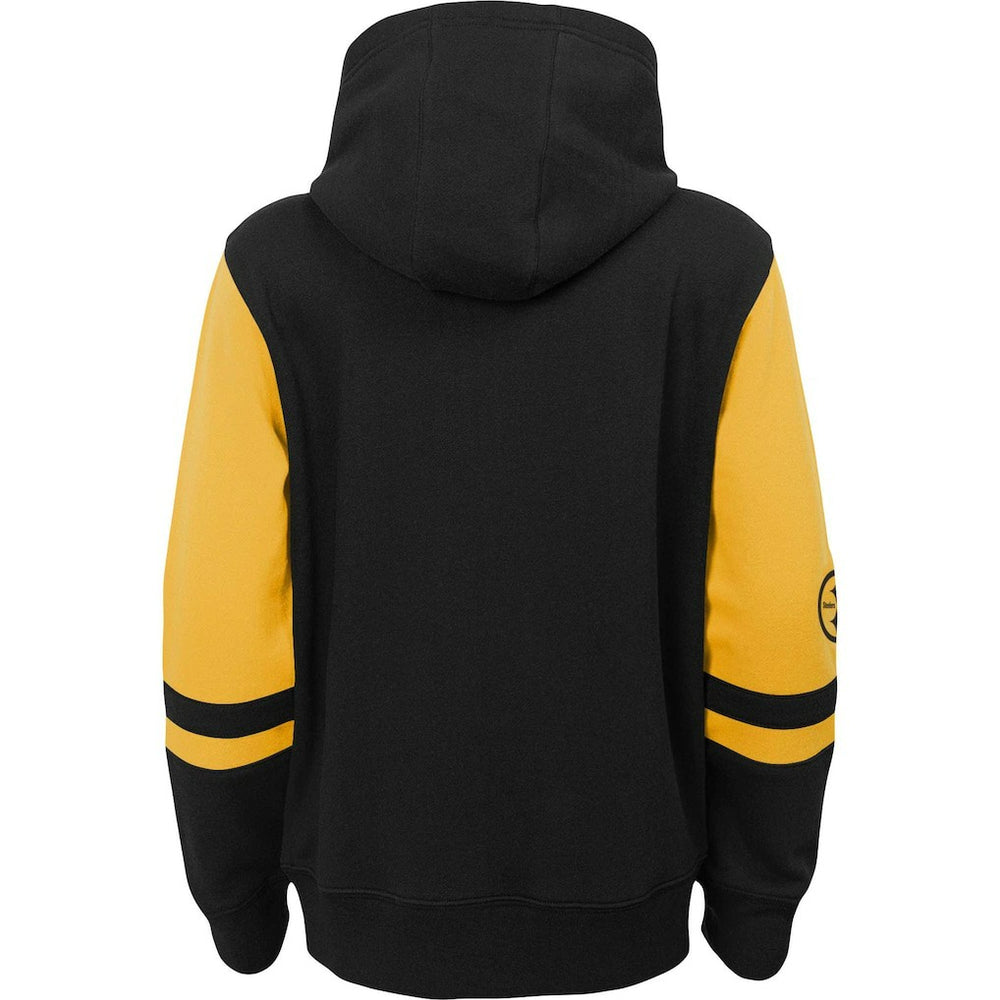 Pittsburgh Steelers Preschool Stadium Color Block Full-Zip Hoodie Black - NFL