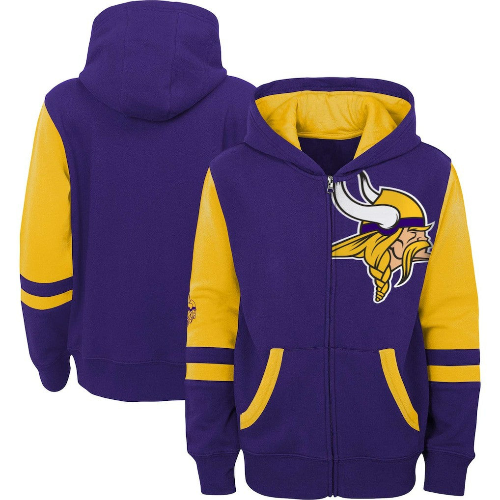 Minnesota Vikings Preschool Stadium Color Block Full-Zip Hoodie Purple - NFL