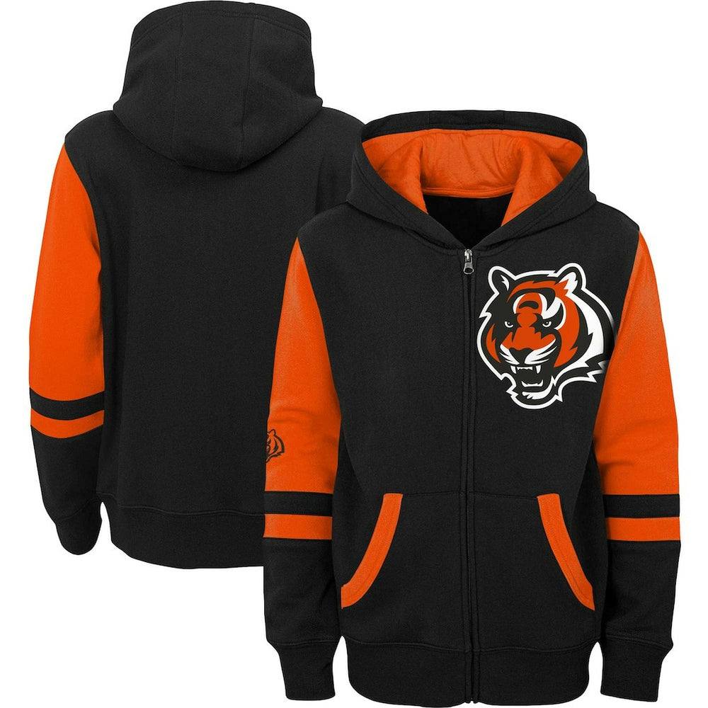 Cincinnati Bengals Youth Colorblock Full-Zip Hoodie Black - NFL