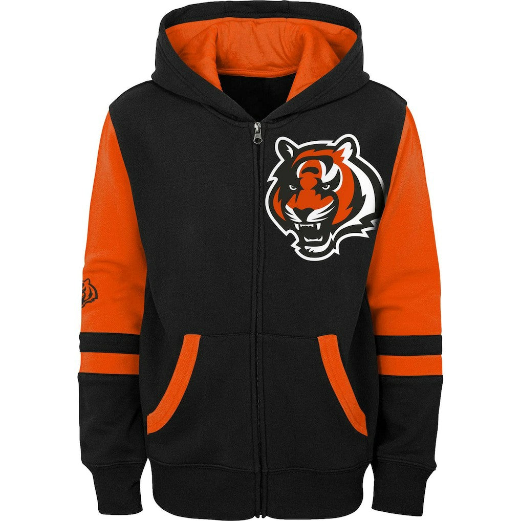Cincinnati Bengals Youth Colorblock Full-Zip Hoodie Black - NFL