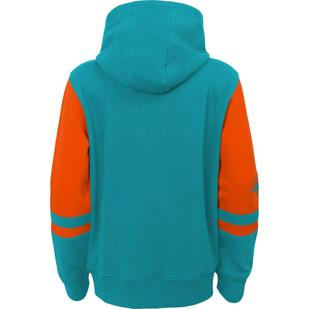 Miami Dolphins Youth Colorblock Full-Zip Hoodie Aqua - NFL
