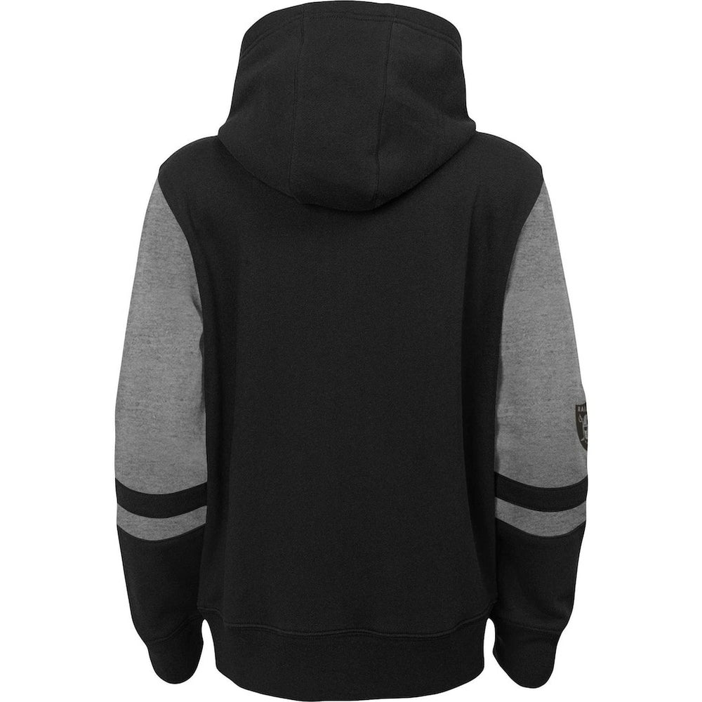 Las Vegas Raiders Youth Colorblock Full-Zip Hoodie Black - NFL