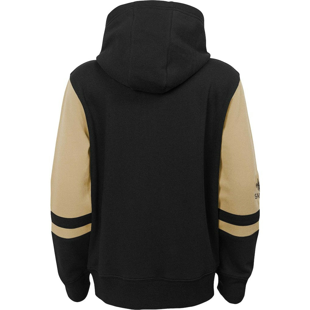 New Orleans Saints Youth Colorblock Full-Zip Hoodie Black - NFL