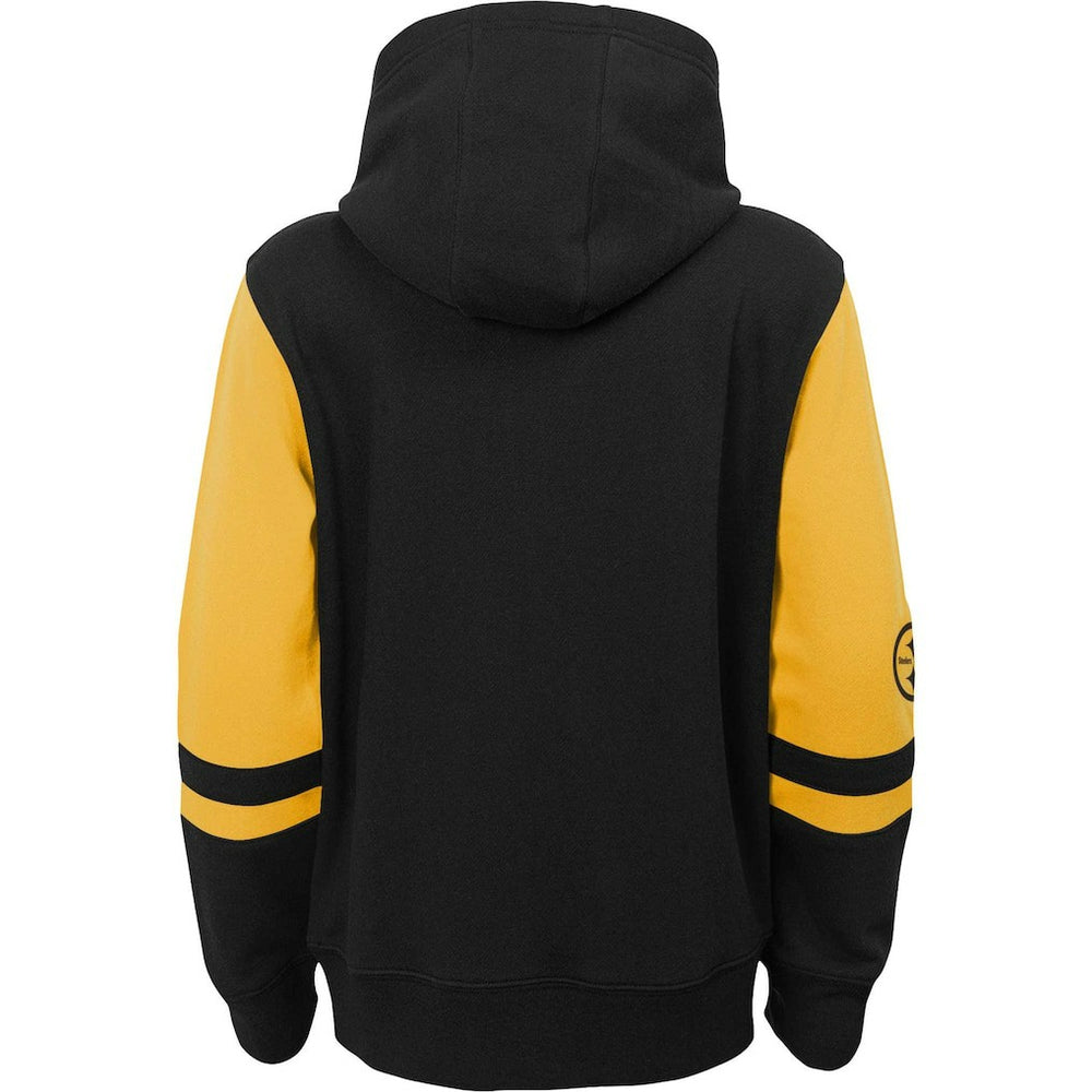 Pittsburgh Steelers Youth Colorblock Full-Zip Hoodie Black - NFL