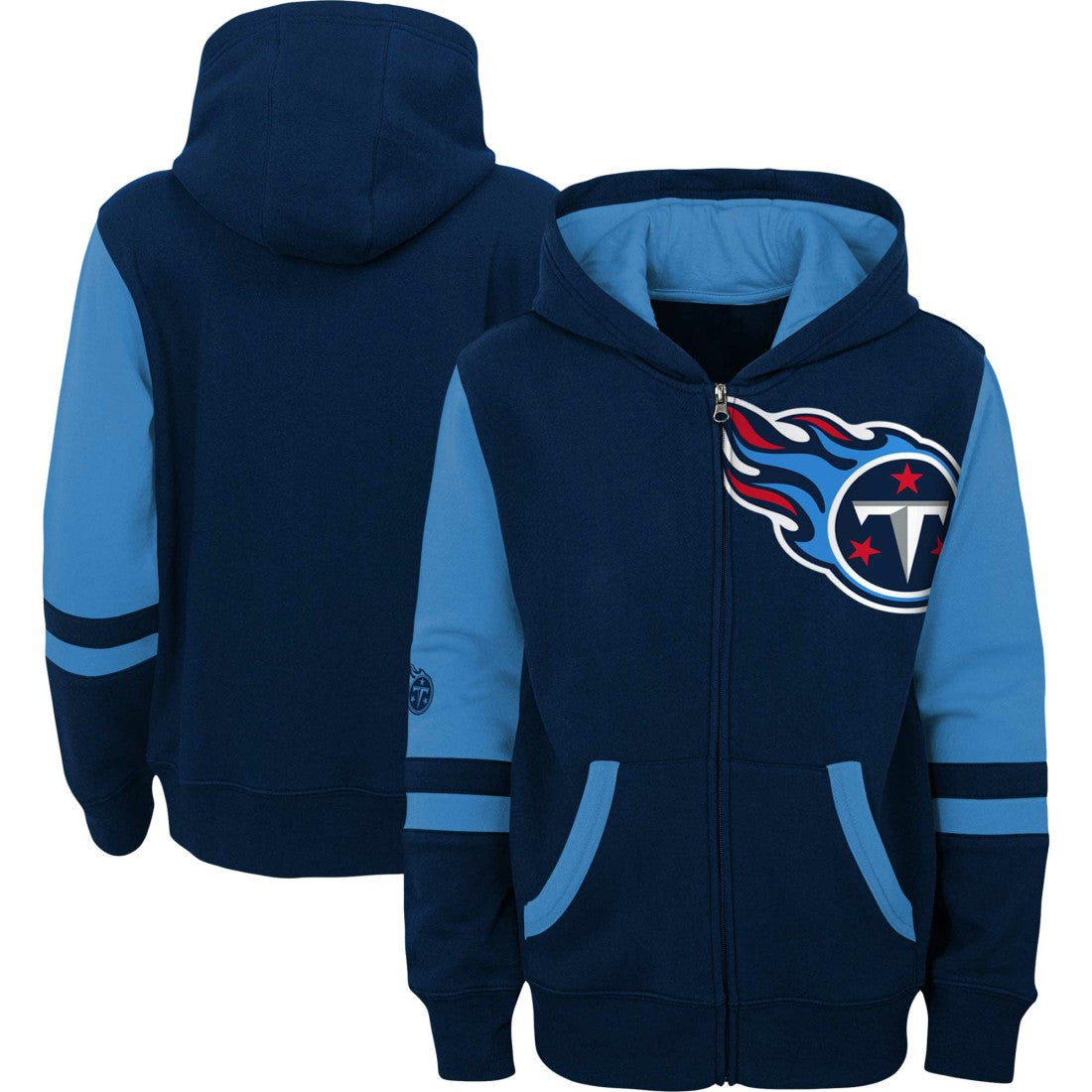 Tennessee Titans Youth Colorblock Full-Zip Hoodie Navy - NFL