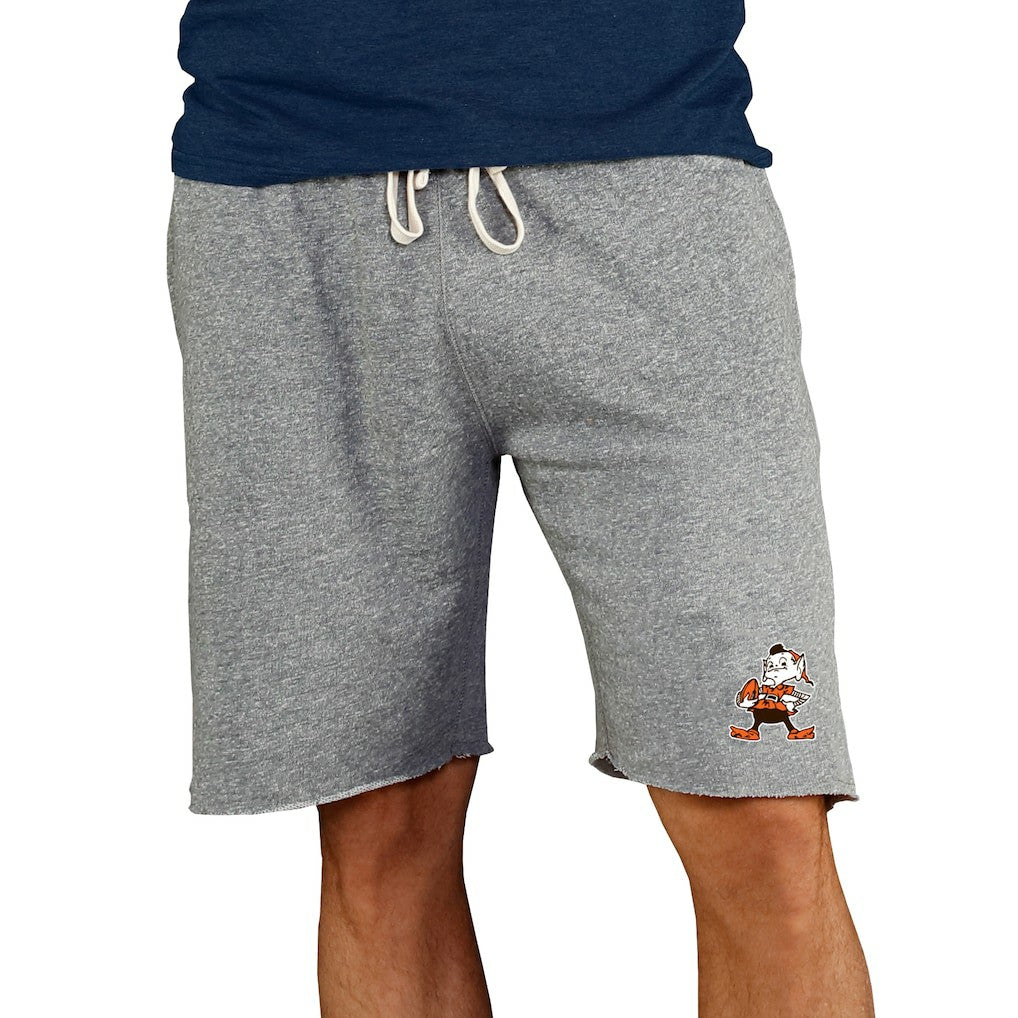 Cleveland Browns Concepts Sport Throwback Logo Mainstream Terry Shorts Gray - NFL