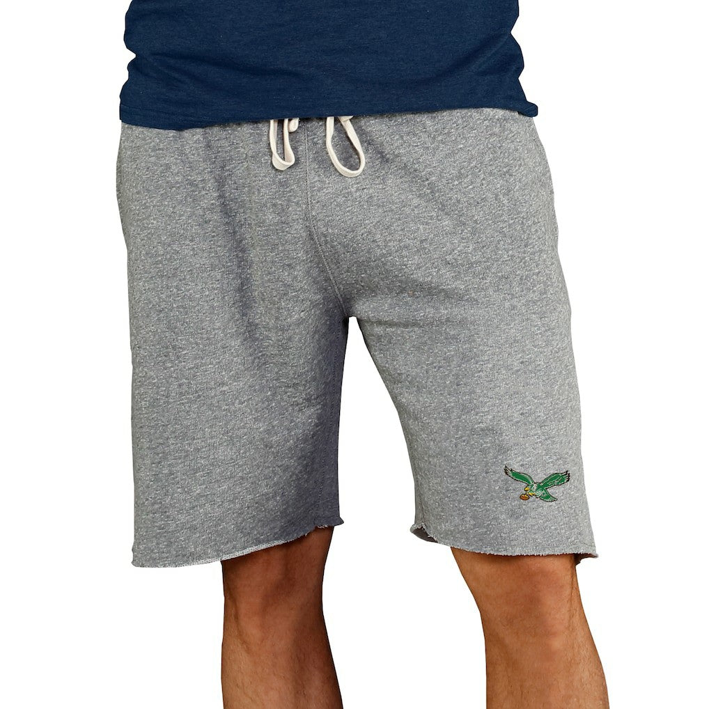 Philadelphia Eagles Concepts Sport Throwback Logo Mainstream Terry Shorts Gray - NFL