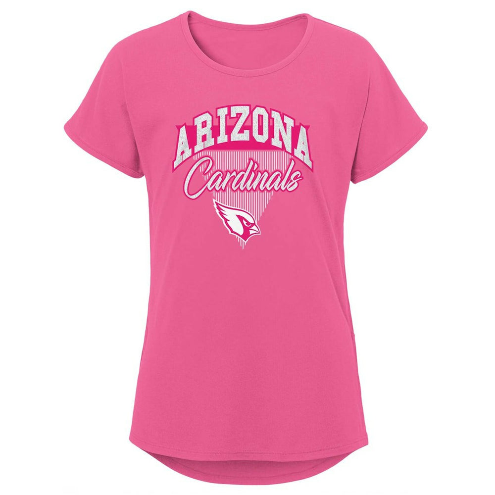 Arizona Cardinals Girls Youth Playtime Dolman T-Shirt Pink - NFL