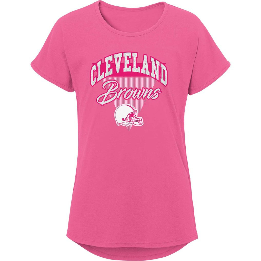 Cleveland Browns Girls Youth Playtime Dolman T-Shirt Pink - NFL