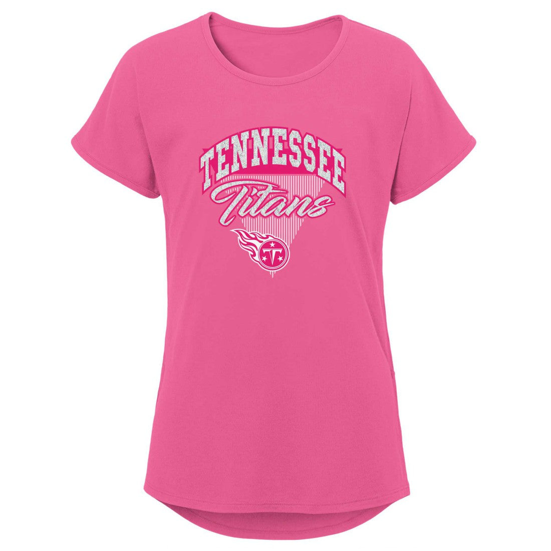 Tennessee Titans Girls Youth Playtime Dolman T-Shirt Pink - NFL