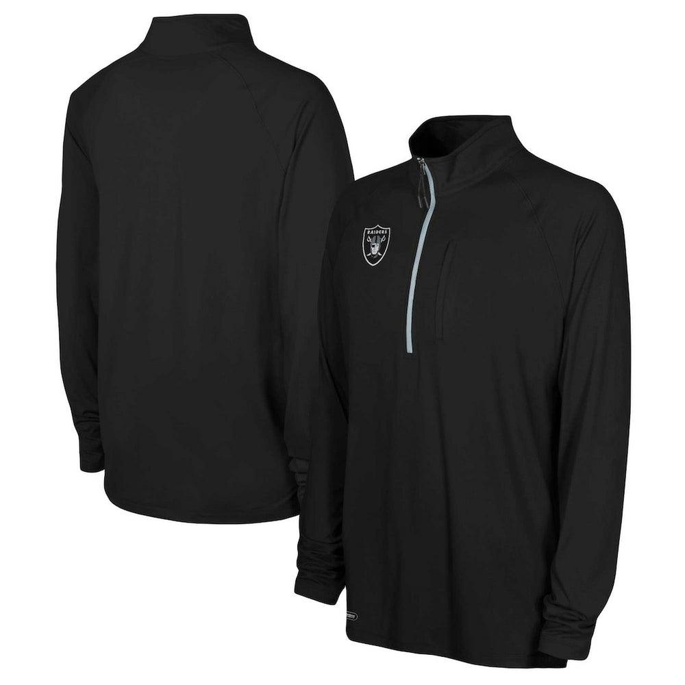 Las Vegas Raiders Combine Authentic Raglan Quarter-Zip Top Black - NFL