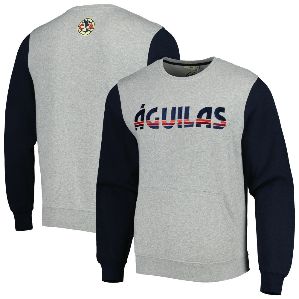 Club America Kangaroo Pullover Sweatshirt - Gray/Navy