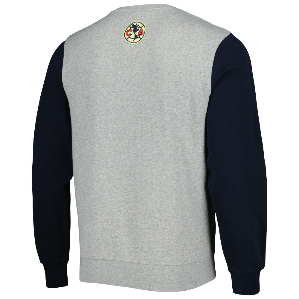 Club America Kangaroo Pullover Sweatshirt - Gray/Navy